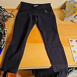 Womens Matty M Black Knit Jeggings with Zipper Pockets XS 26" inseam